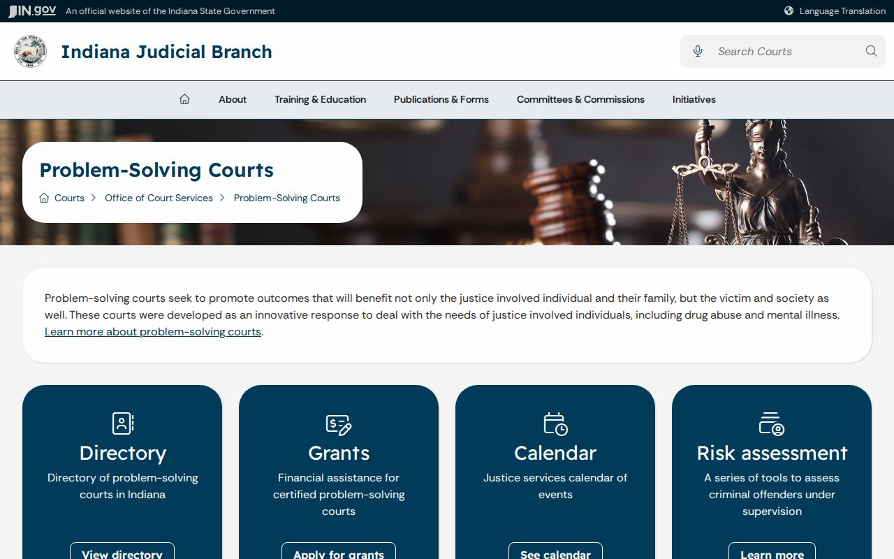 Indiana problem-solving court statewide program directory